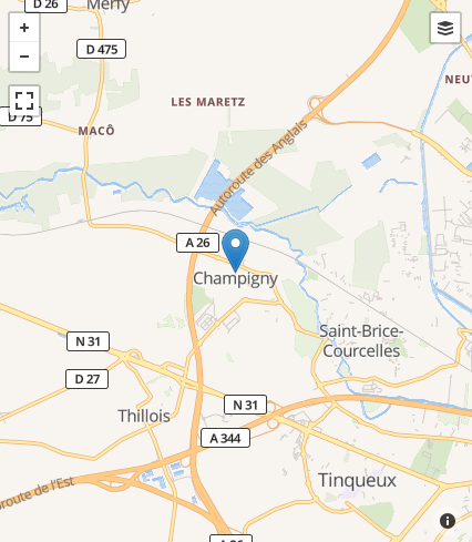 Plan de localisation du cabinet d'Emilie a Champigny